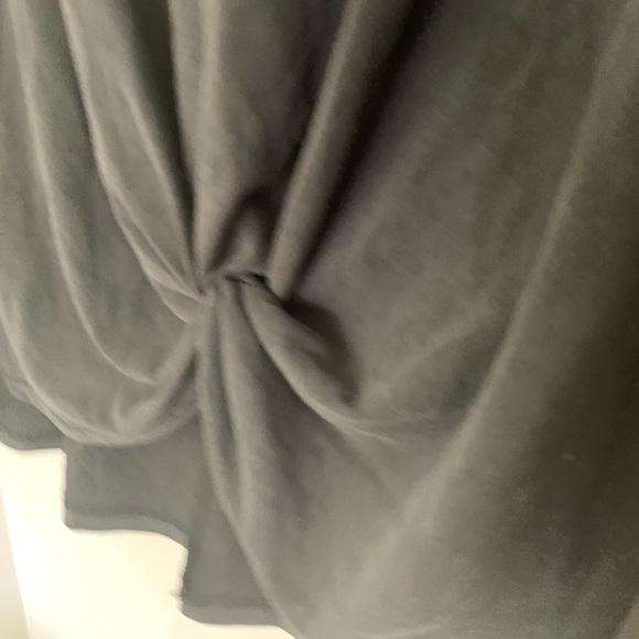 She+Sky Charcoal Grey Cold Shoulder Top With Ties - Picture 6 of 10